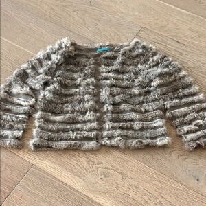 Alice + Olivia Striped Faux Fur Blazer